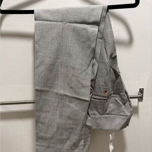LOFT Light Gray Micro-Check Dress Pants